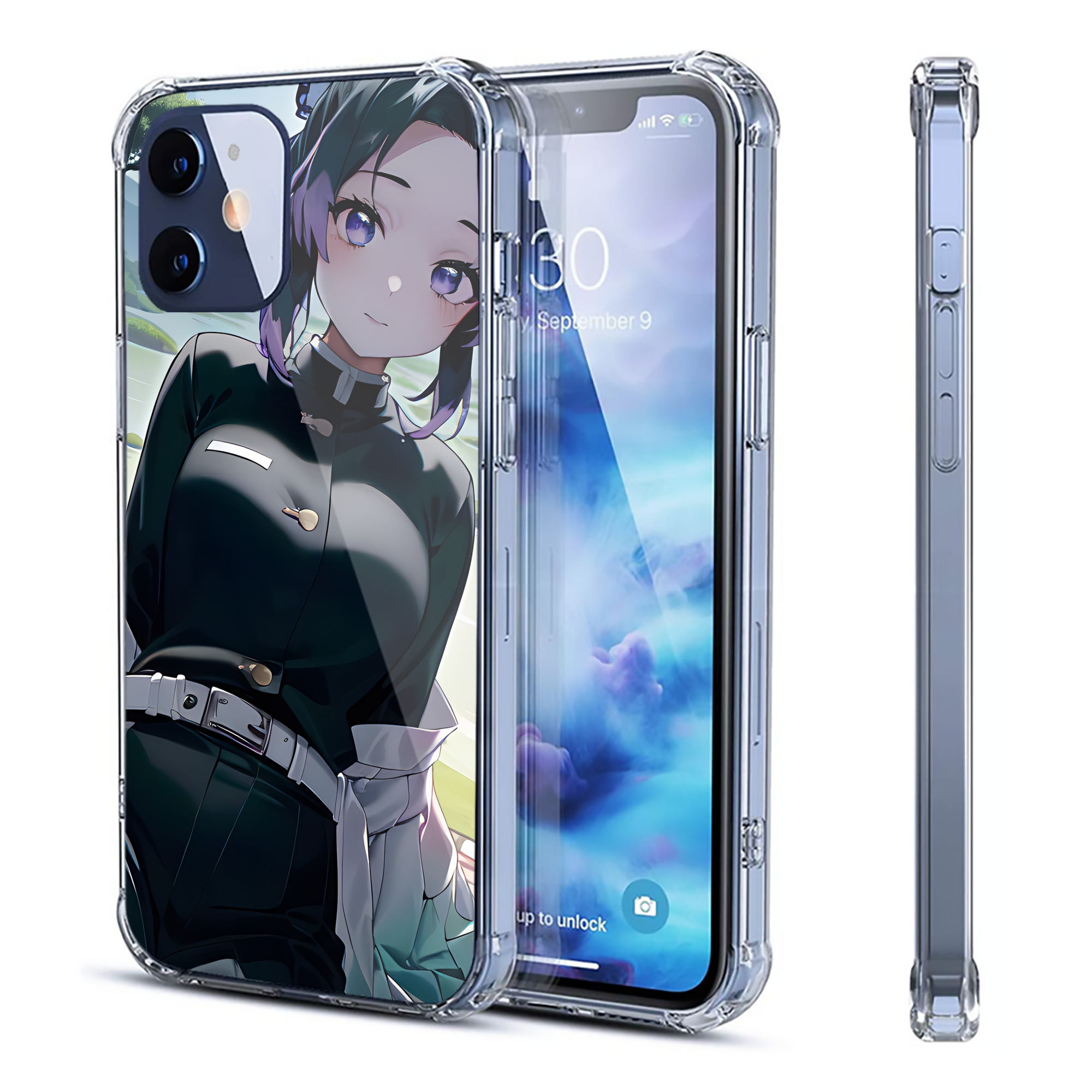 （画像用） 鬼滅の刃（きめつのやいば）蟲柱-胡蝶 しのぶ／こちょう しのぶ Kochou Shinobu 【iPhone 12シリーズ対応】透明スマホケース（クリアソフトケース）